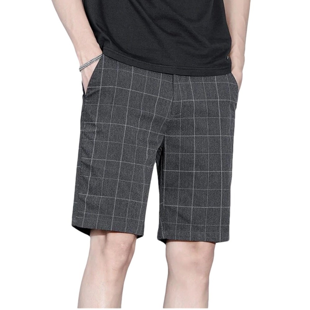 Mountain Hardwear Mens Gray Plaid Hiking Shorts Size 36 Outdoor Casual 12 Inseam